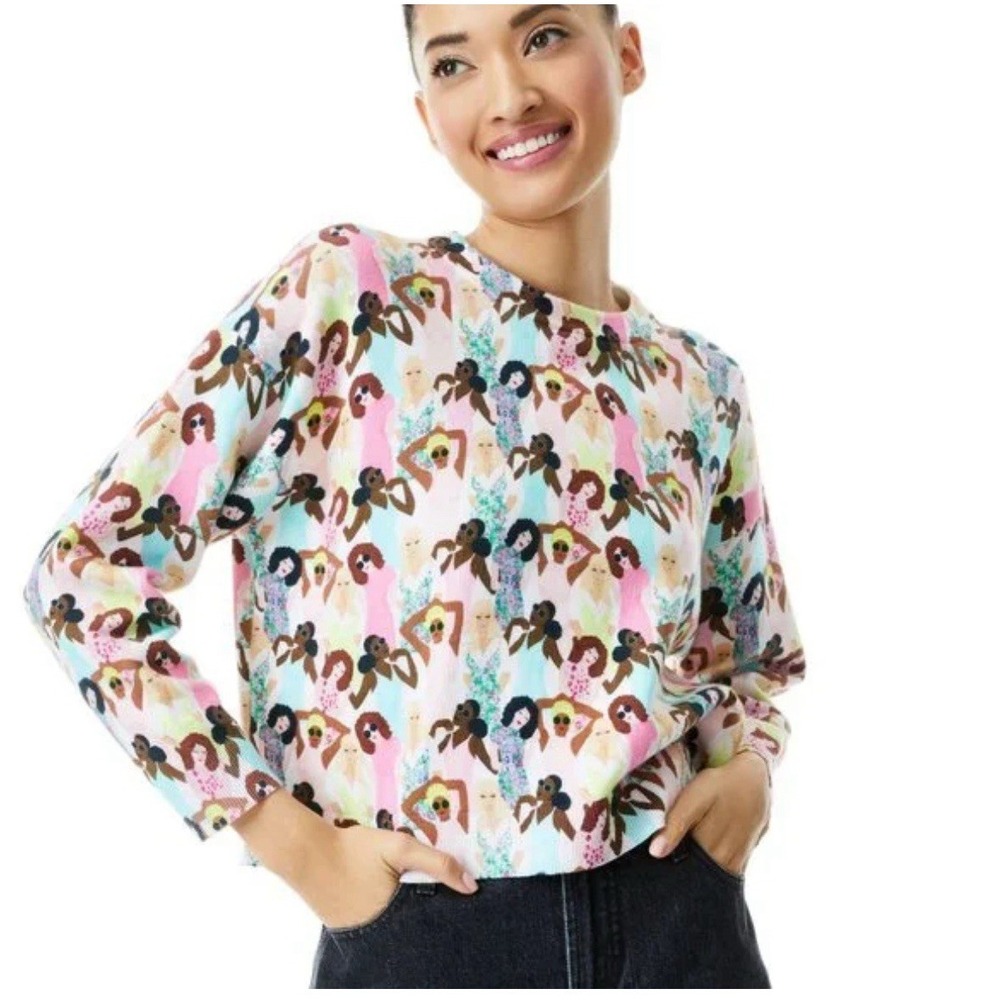 Alice + Olivia Gleeson Print Pullover‎ Crewneck XL-Luxe-Modest-Eclectic-Designer